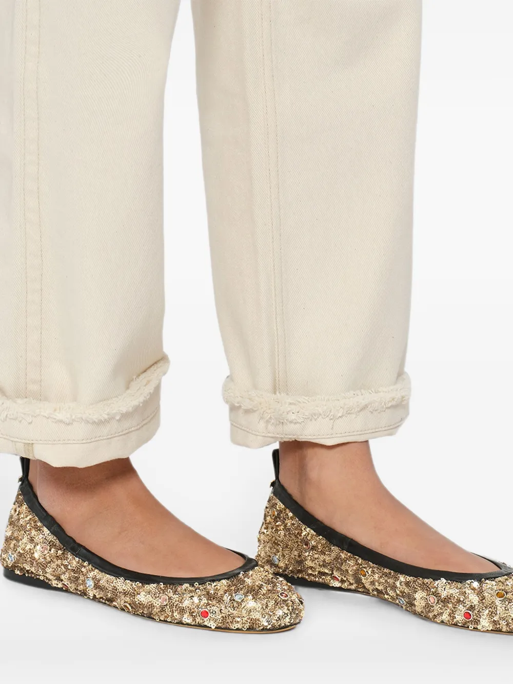 ISABEL MARANT Belna sequin-embellished ballet flats Goud