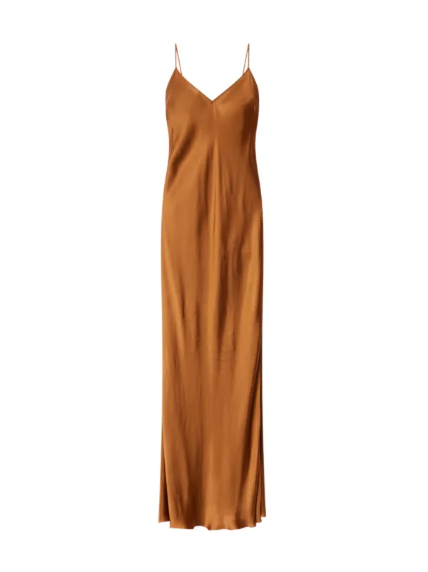 isabel marant brown dress Eileen embellished knitted halterneck maxi dress - brown