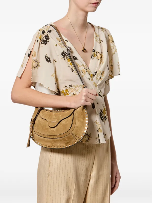 Isabel Marant Suede Moon Pocket Bag in Neutrals