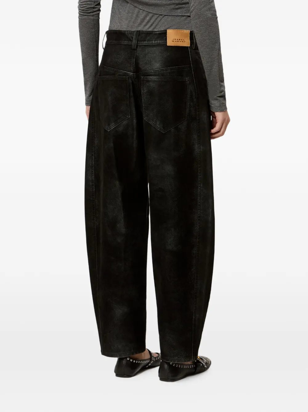 ISABEL MARANT Belky barrel-fit broek Zwart