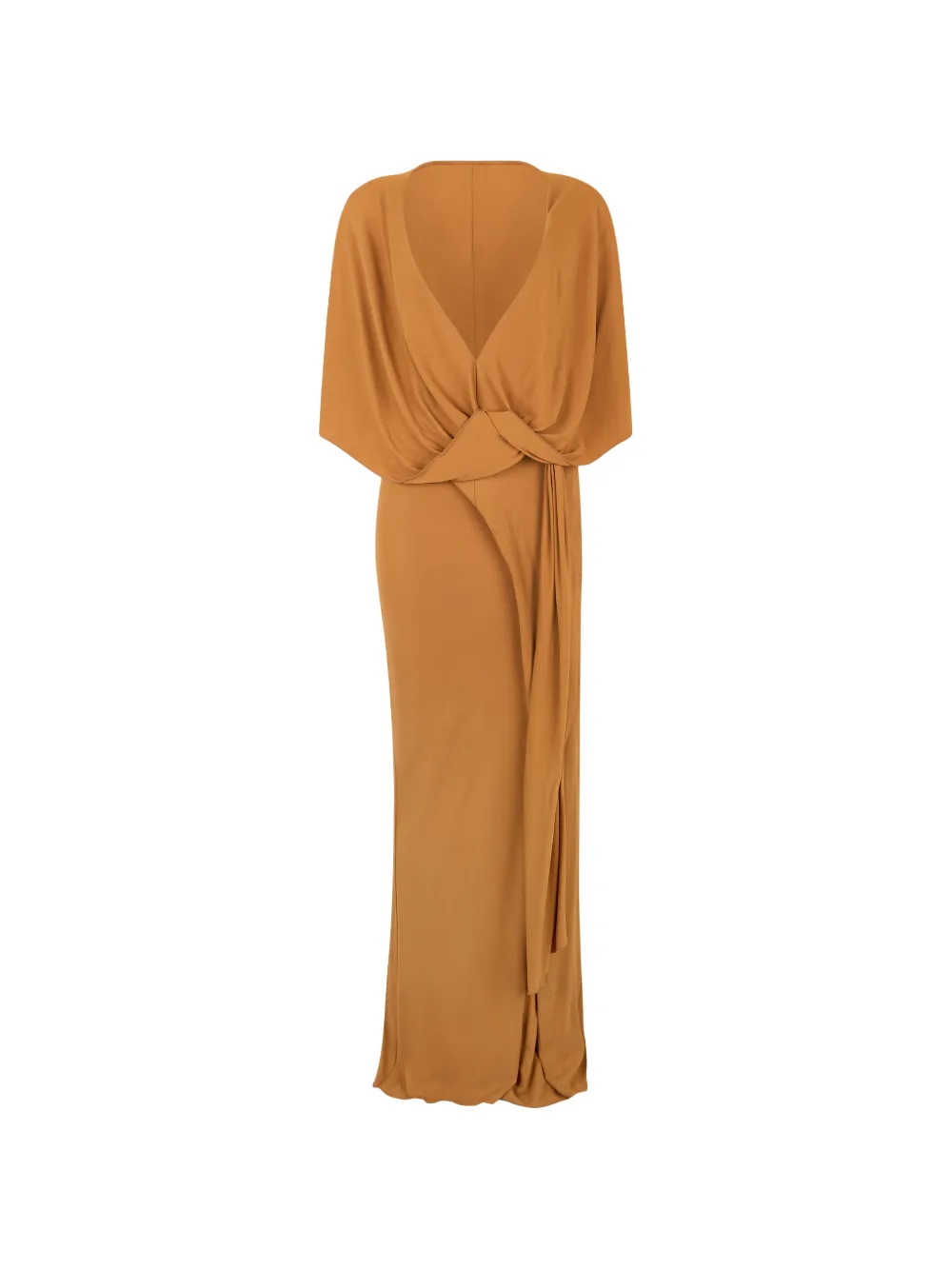 Alberta Ferretti twist-detail V-neck maxi dress - Arancione