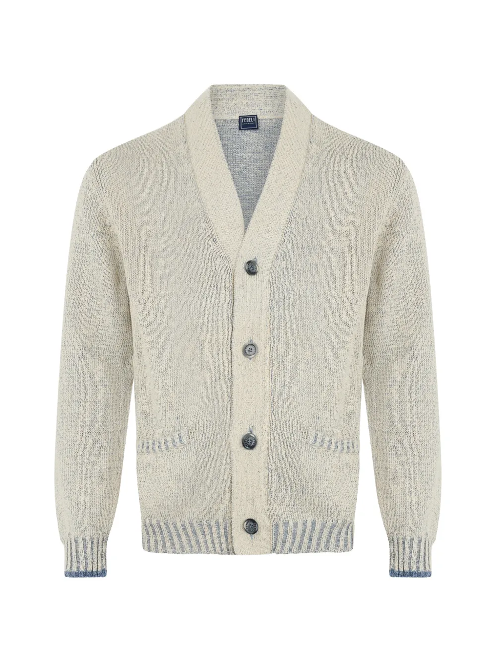 Fedeli knitted long-sleeve cardigan - Toni neutri