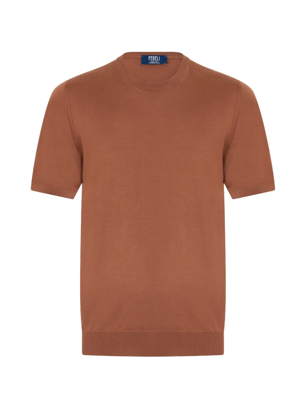 Fedeli short-sleeve wool T-shirt - Marrone