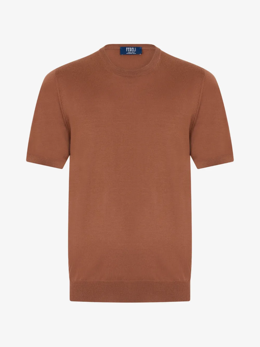 Fedeli short-sleeve wool T-shirt | Brown | Image 1