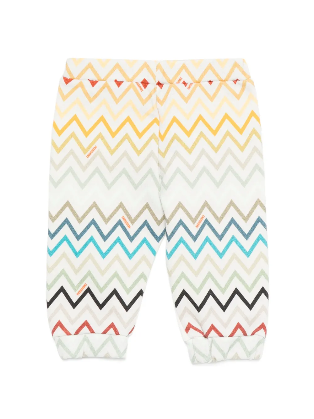 Missoni Kids Elastische trainingsbroek met zigzag-patroon Wit