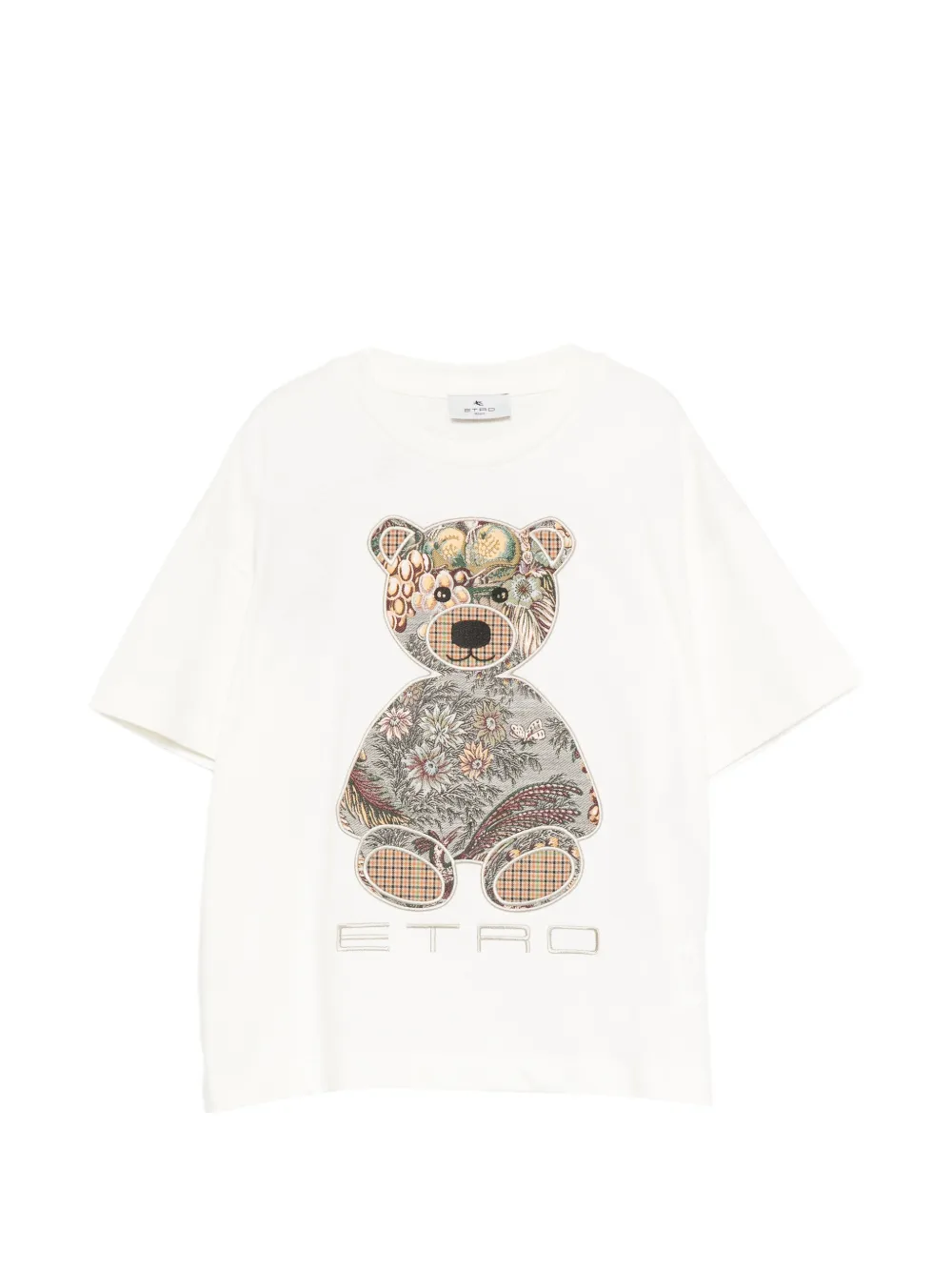 Etro Kids' Teddy Bear-patch T-shirt In Neutral