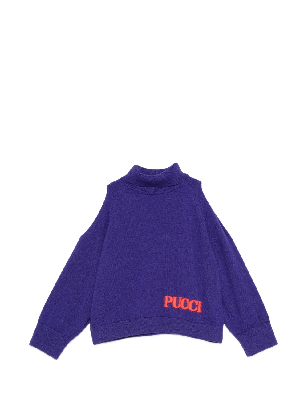 PUCCI Junior cold-shoulder logo sweater - Viola