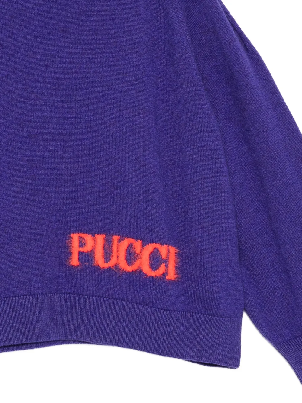  Pucci Junior Cold-shoulder Logo Sweater - Violet 