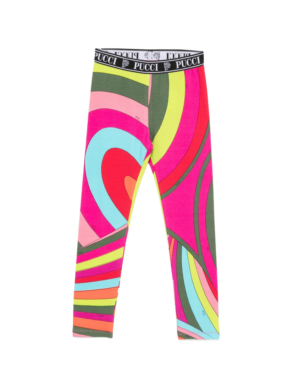 PUCCI Junior abstract-print logo-waistband leggings - Rosa