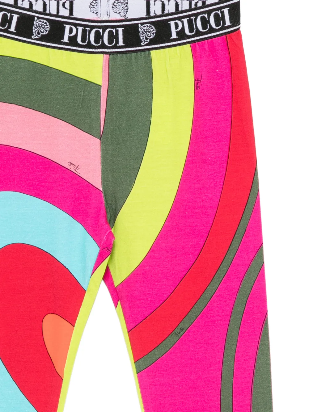 PUCCI Junior Legging met abstracte print en logoband Roze