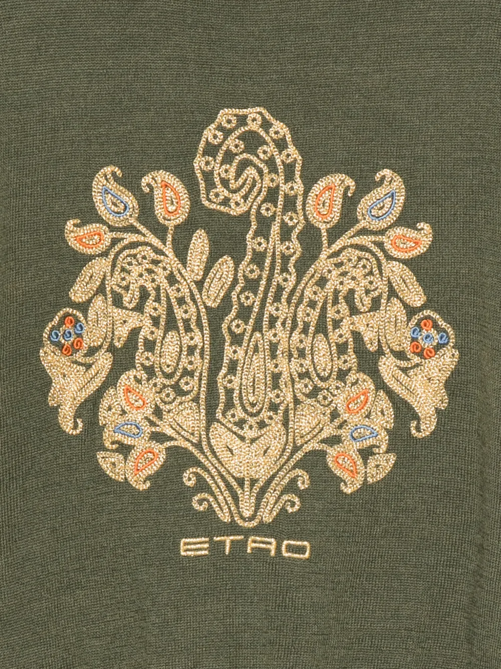 ETRO KIDS Trui met logo en paisley-borduurwerk Groen