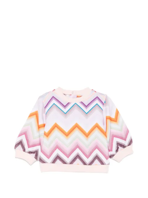 Missoni Kids sudadera con motivo en zigzag