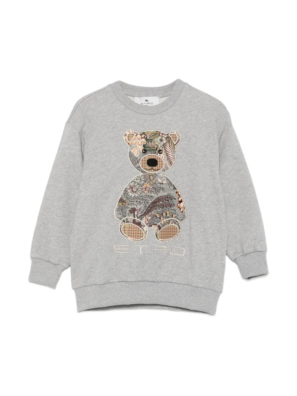 ETRO KIDS bear-patch logo-embroidered sweatshirt - Grigio