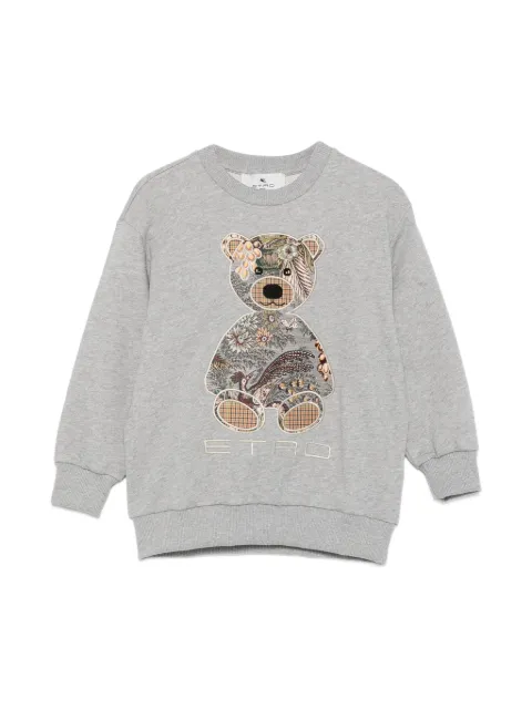 ETRO KIDS bear-patch logo-embroidered sweatshirt