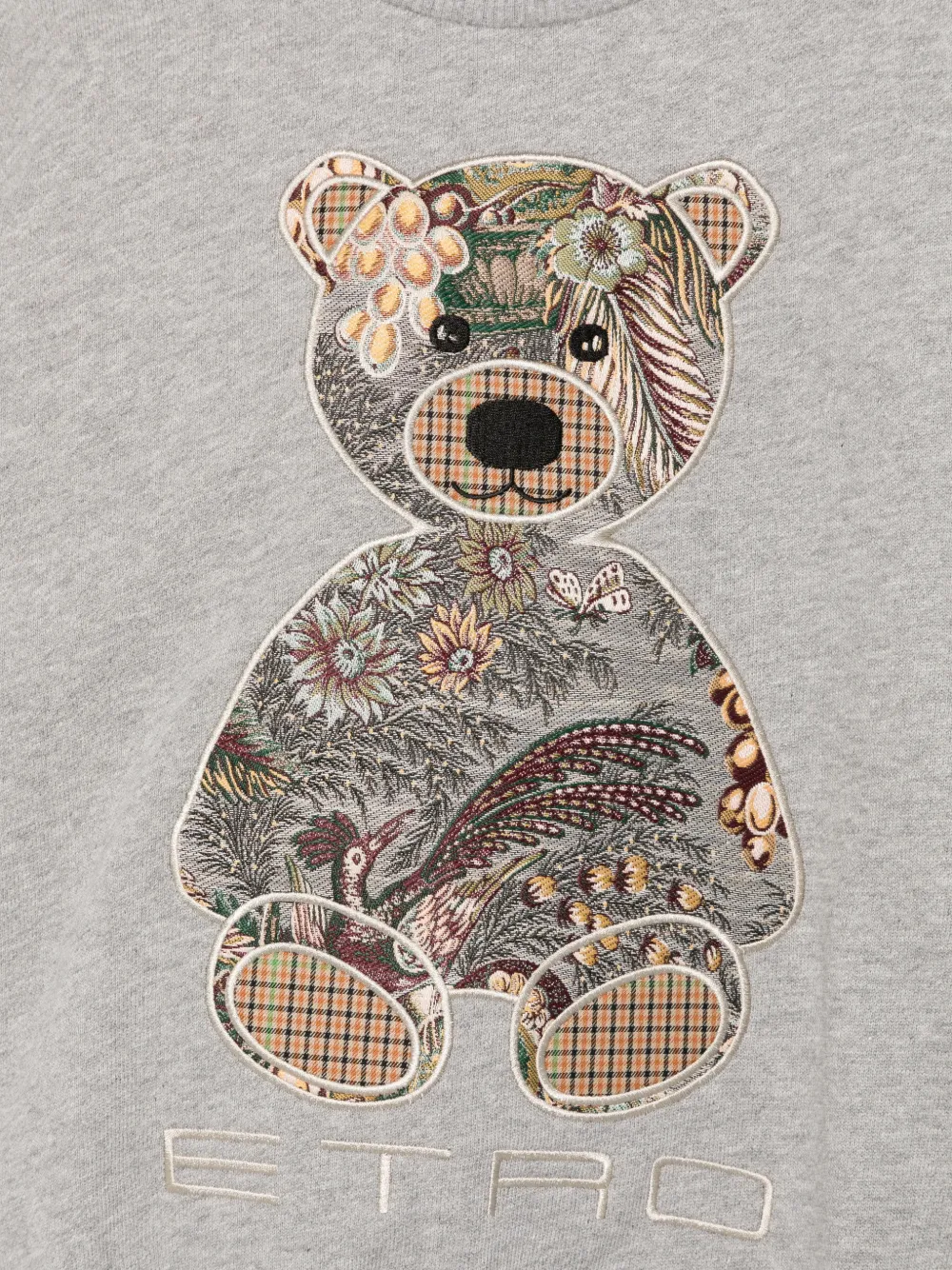 ETRO KIDS Sweater met geborduurd logo en beerpatch Grijs