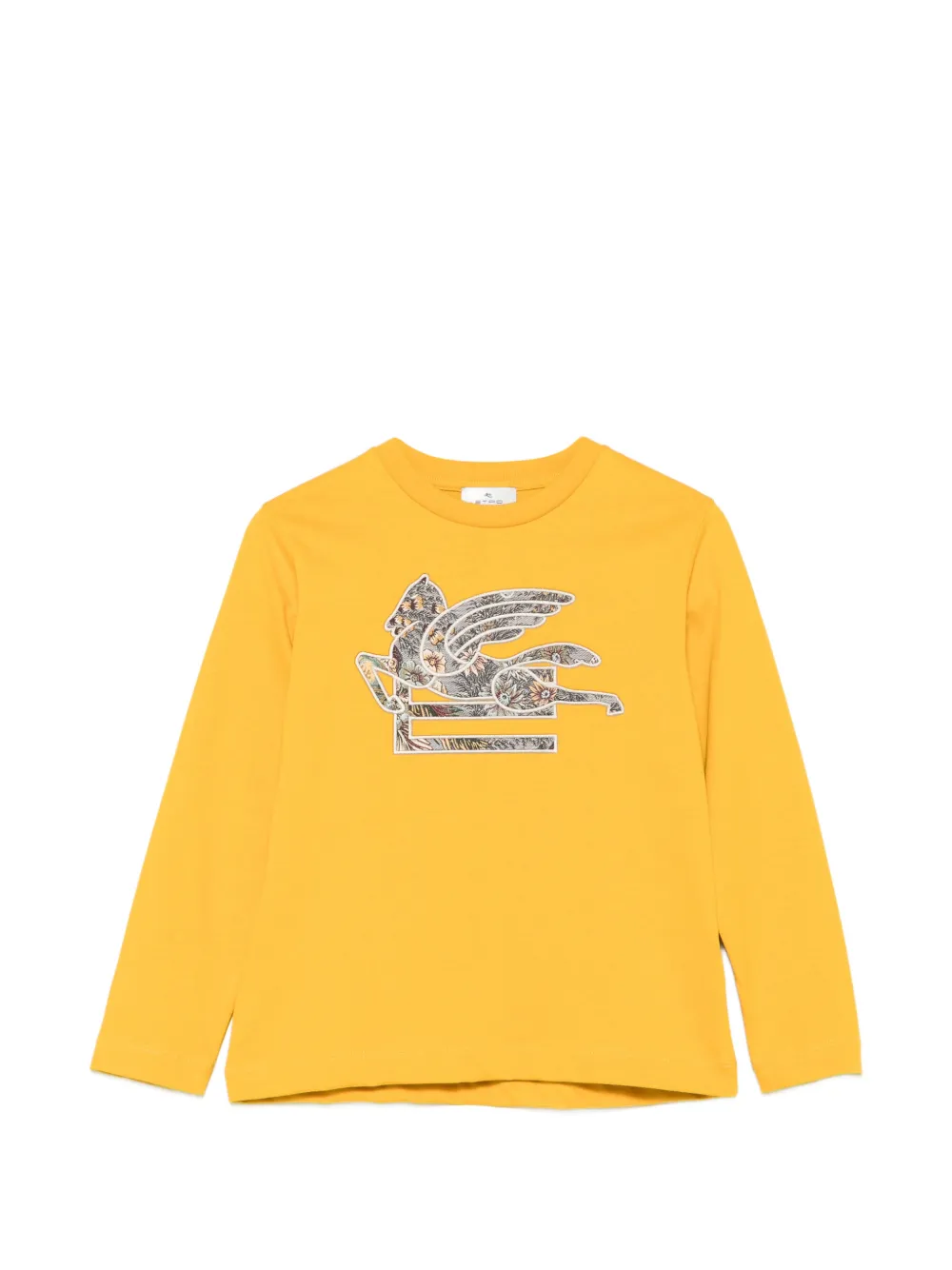Etro Kids' Pegasus Long-sleeve T-shirt In Yellow