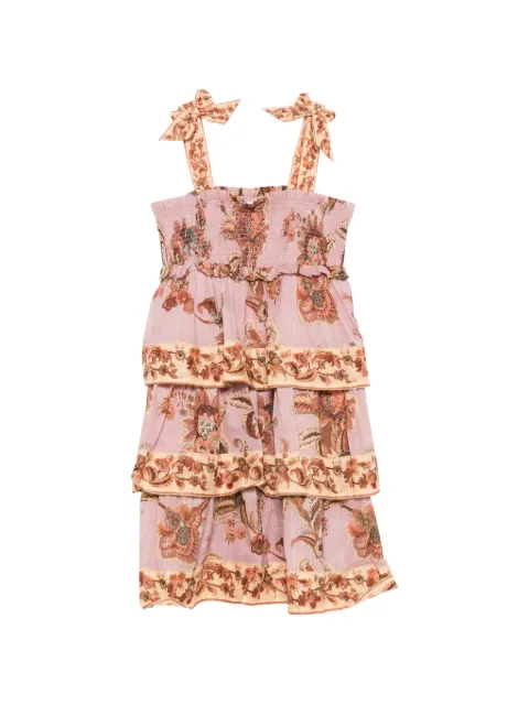 ZIMMERMANN Kids floral-print tiered dress