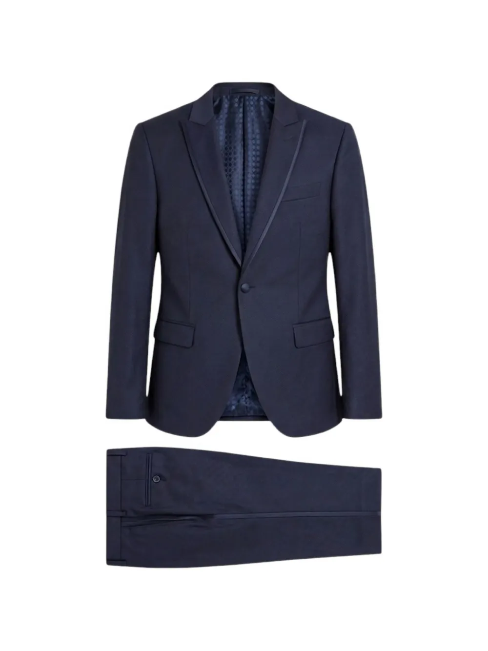 RAMON SANJURJO textured-finish peak-lapel suit - Blu
