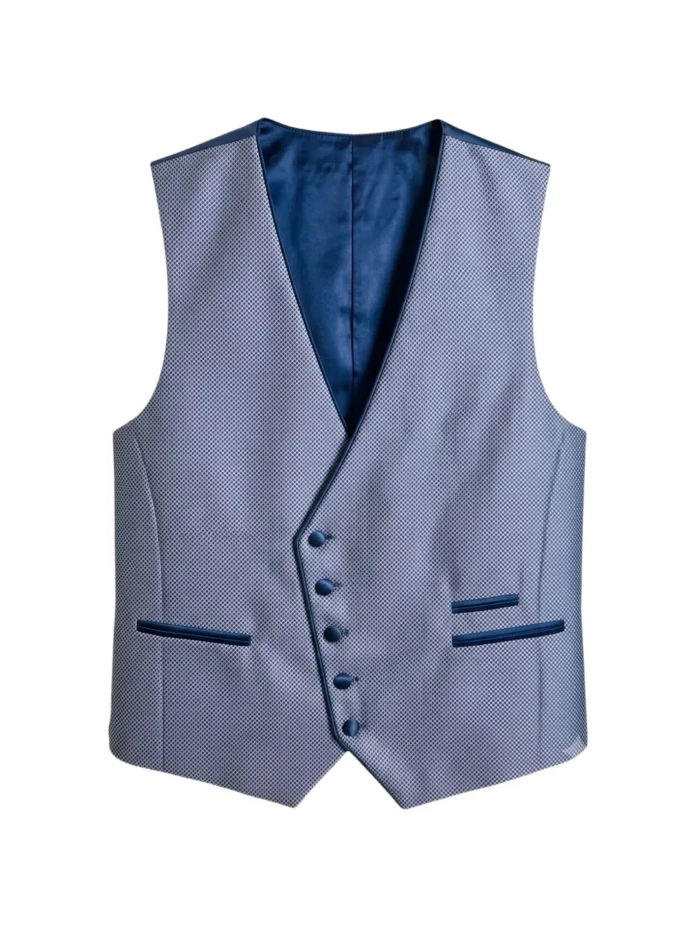 ETIEM TEXTIL S.L. micro-patterned single-breasted waistcoat - Blau