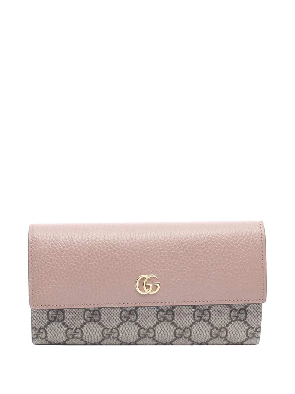 Pre-owned Gucci 2016-2026 Gg Supreme Wallet Long Wallets In Neutral