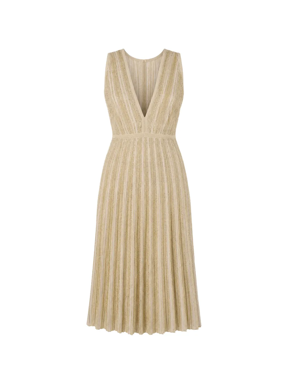 Missoni metallic-thread pleated midi dress - Gold