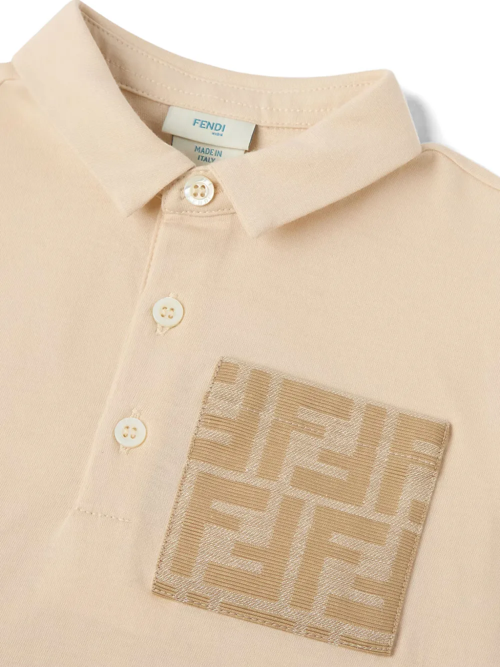 Fendi Kids Poloshirt met FF-logopatch Beige