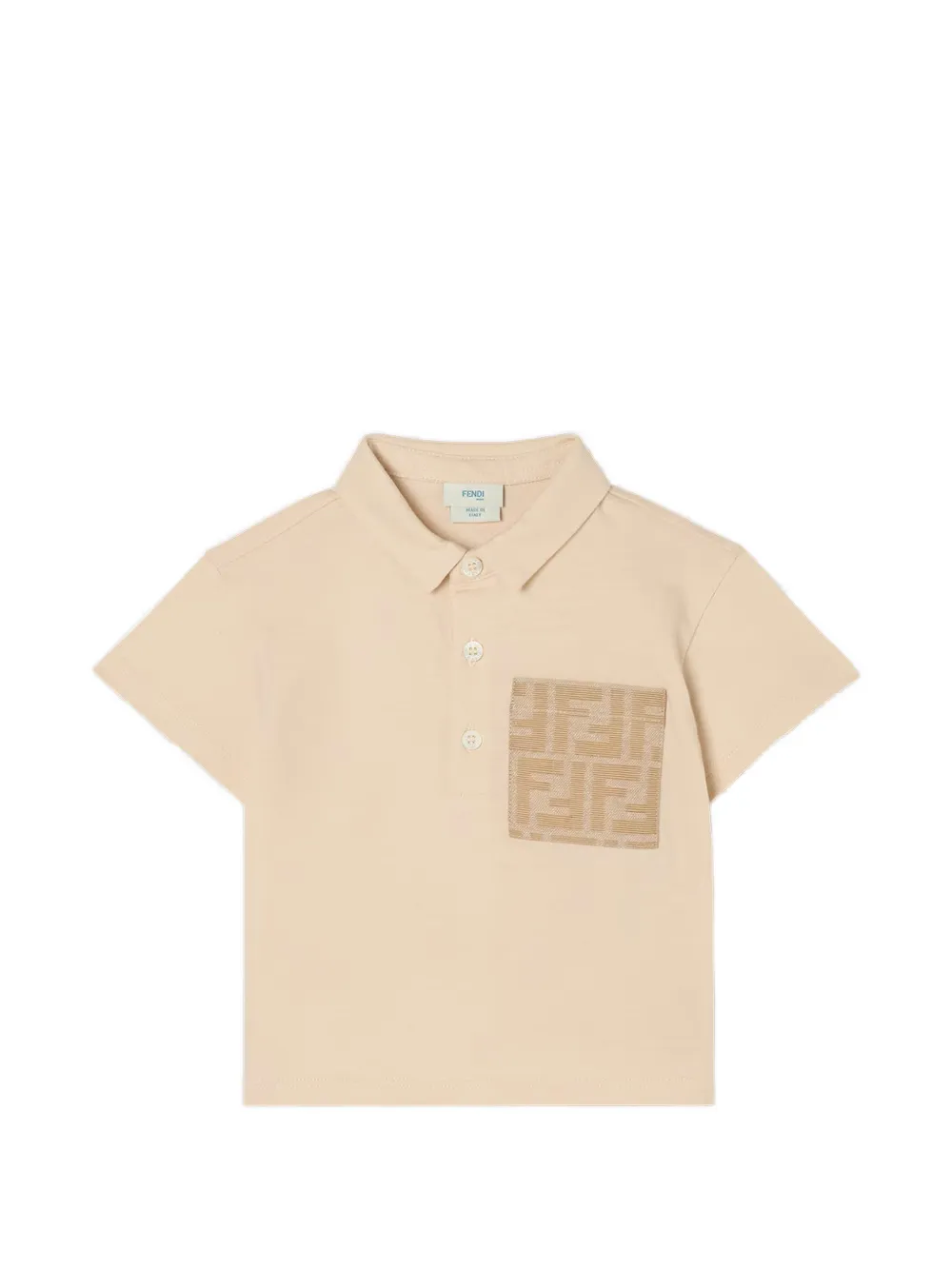 Fendi Kids FF logo-patch polo shirt - Toni neutri