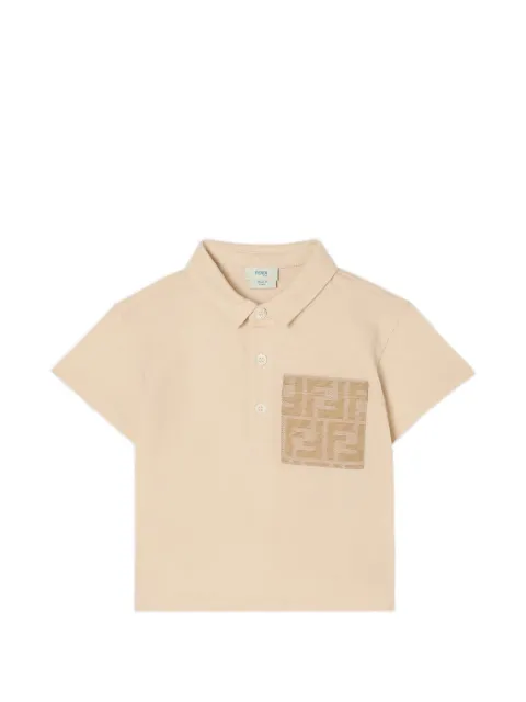 Fendi Kids playera tipo polo con parche del logo FF