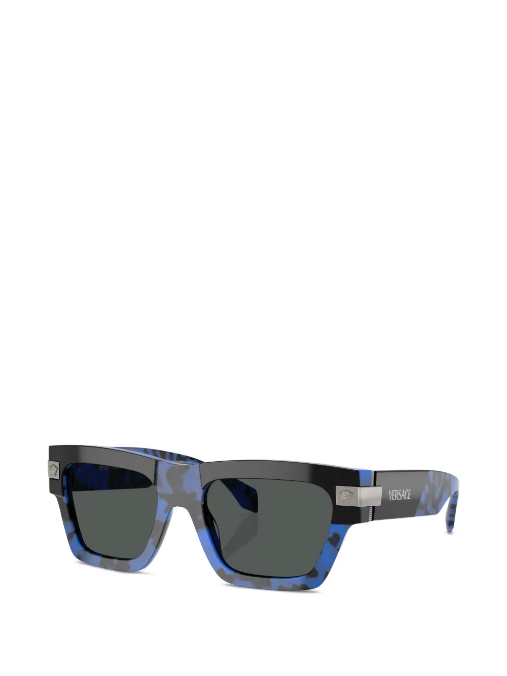Versace Eyewear Medusa zonnebril met rechthoekig montuur Blauw