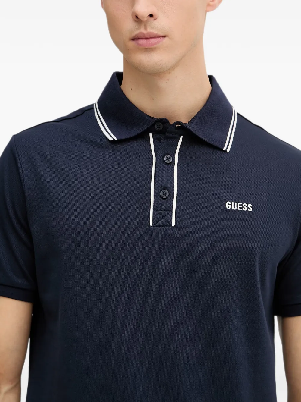 GUESS USA Poloshirt met piqué textuur Blauw