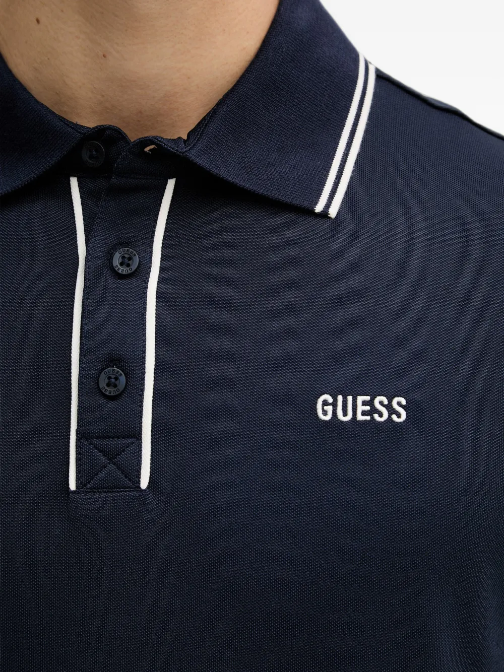 GUESS USA Poloshirt met piqué textuur Blauw