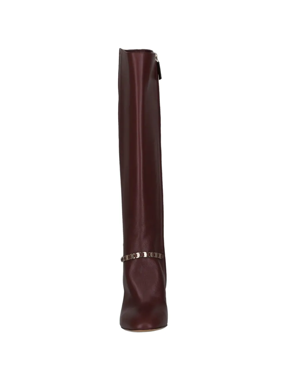 Ferragamo Gancini chain-link knee-high boots Rood