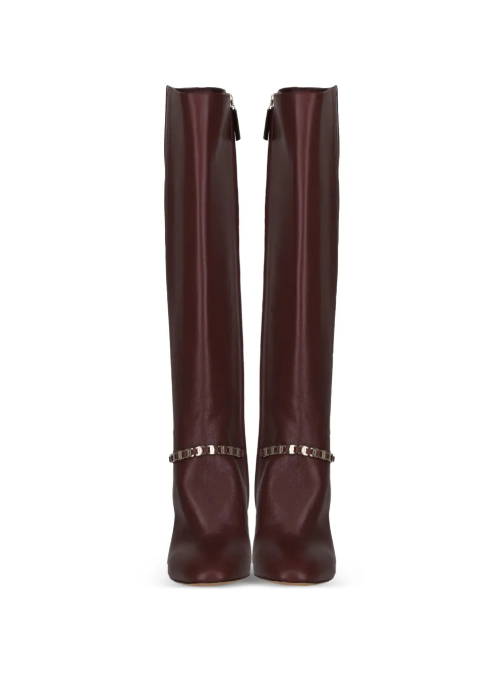  Ferragamo Botas Altas Gancini Con Cadena - Rojo 