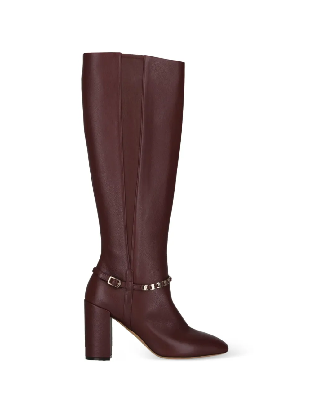 Ferragamo Gancini chain-link knee-high boots - Rosso