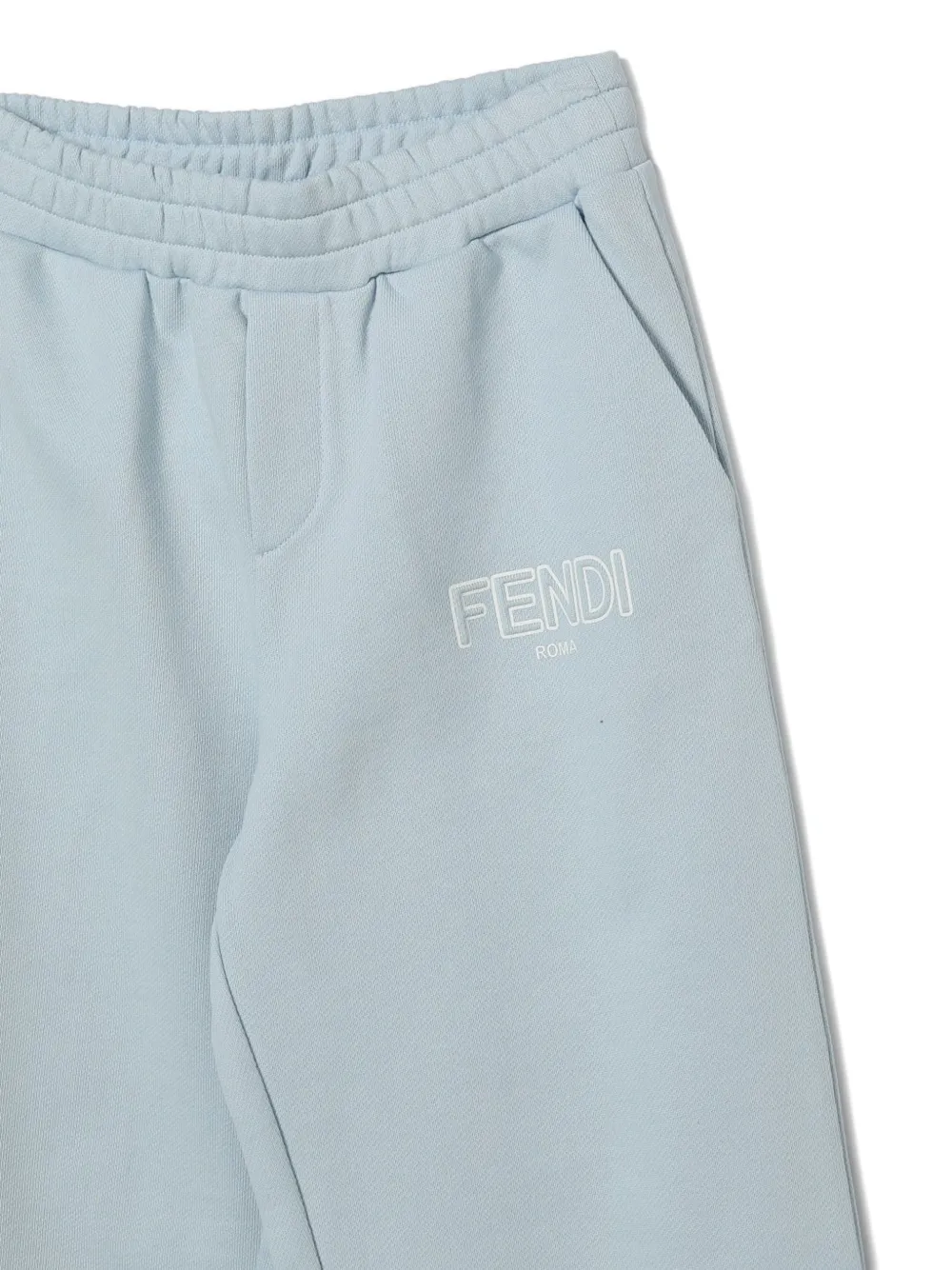 Fendi Kids Trainingsbroek met geborduurd logo Blauw