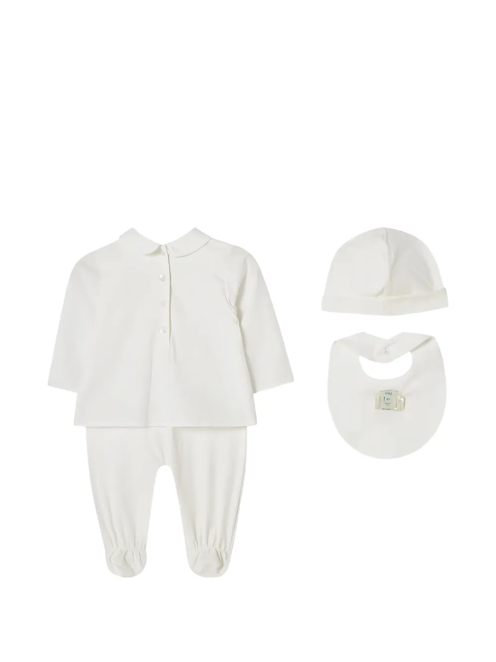 Fendi Kids Broekset met Peter Pan-kraag en geborduurd logo Wit