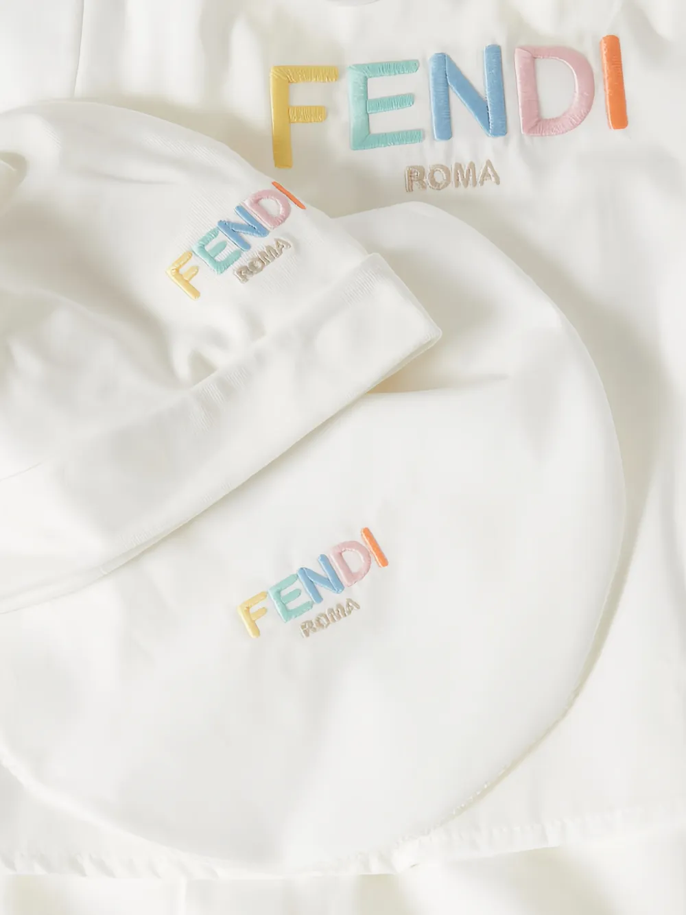 Fendi Kids Broekset met Peter Pan-kraag en geborduurd logo Wit