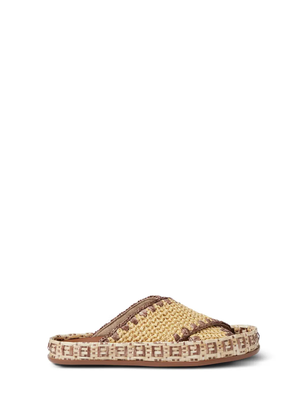 FENDI crossover woven flat sandals Beige