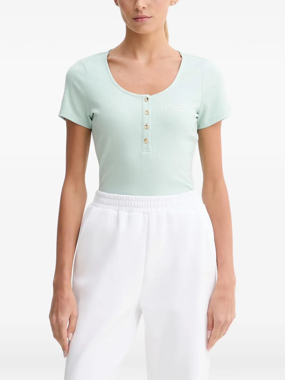 GUESS USA x North Sails ribbed-knit T-shirt - Grün