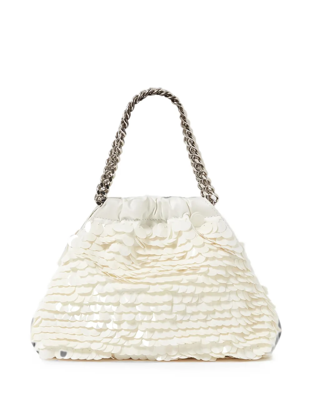 Stella McCartney Falabella mini-tas verfraaid met pailletten en trekkoord Wit