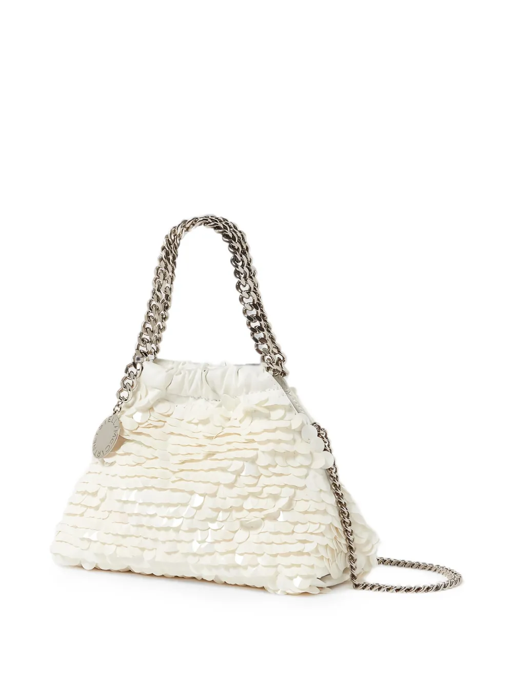 Stella McCartney Falabella mini-tas verfraaid met pailletten en trekkoord Wit