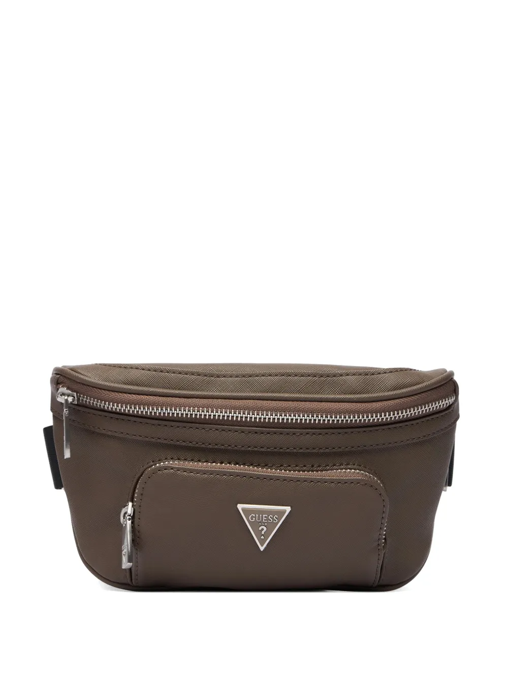 GUESS USA Marsupio Certosa con placca logo e zip - Marrone