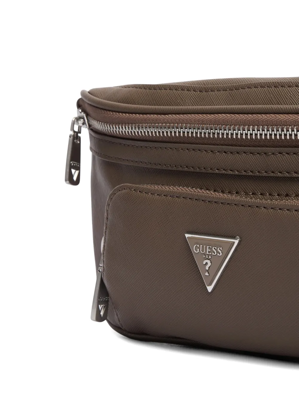 GUESS USA Certosa heuptas met logoplakkaat en ritssluiting Bruin