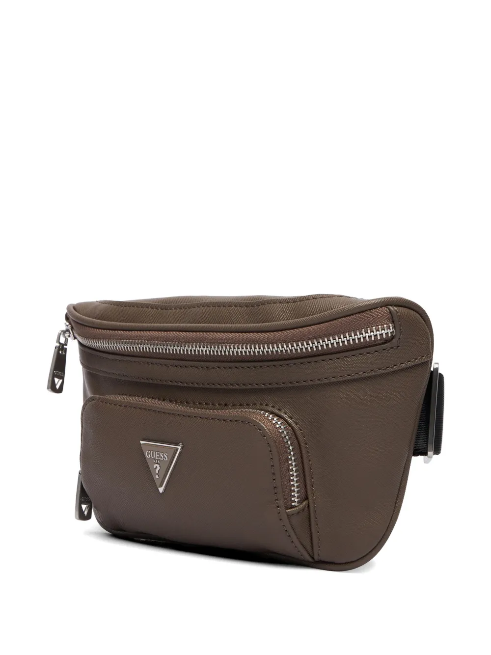 GUESS USA Certosa heuptas met logoplakkaat en ritssluiting Bruin