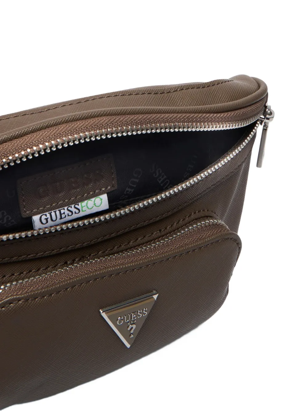 GUESS USA Certosa heuptas met logoplakkaat en ritssluiting Bruin