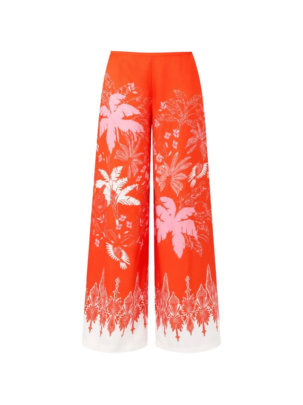 Poupette St Barth Clea palm-tree print Clea trousers - Arancione