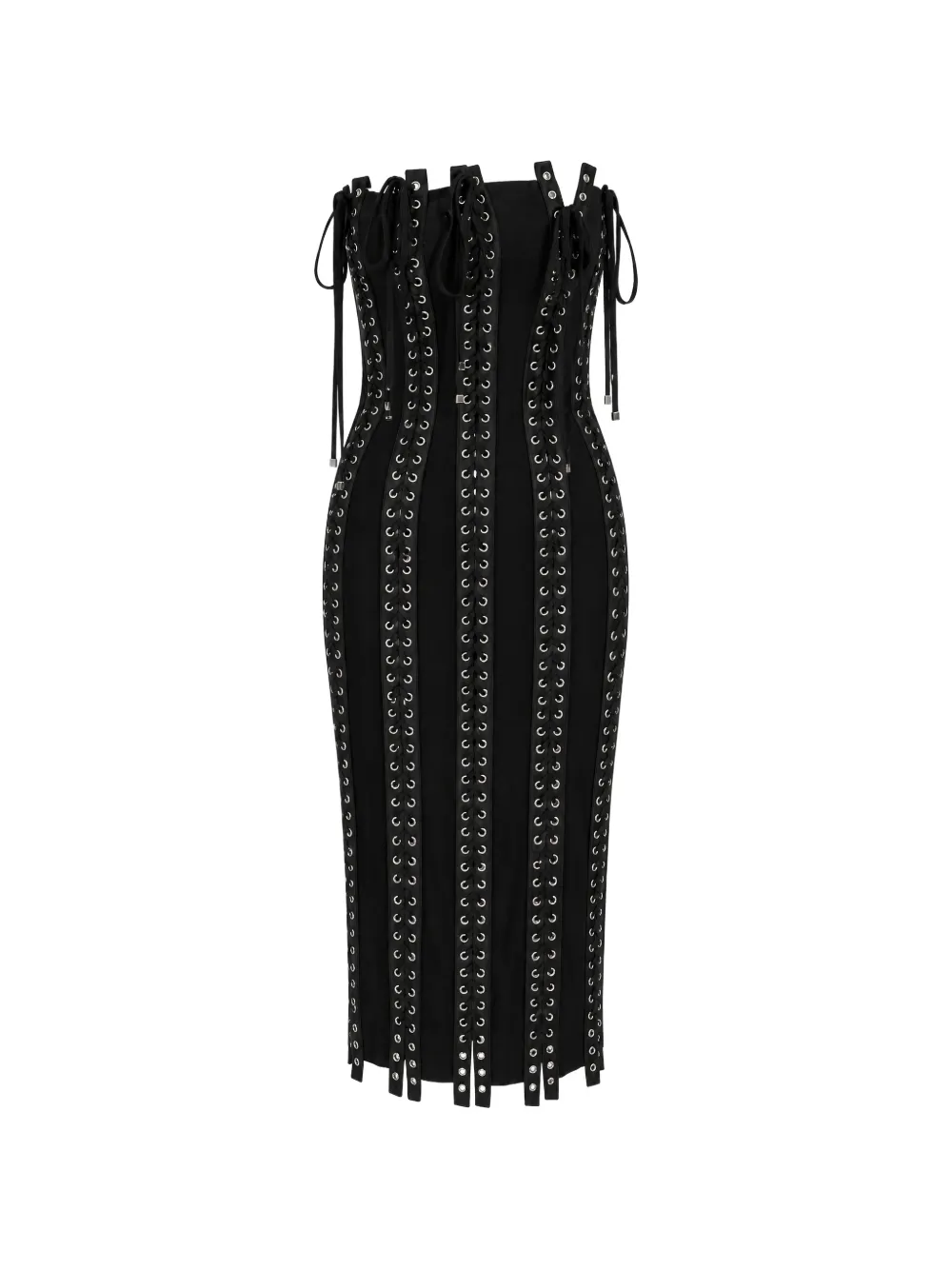 Dolce & Gabbana Abito midi Charmeuse senza spalline - Nero