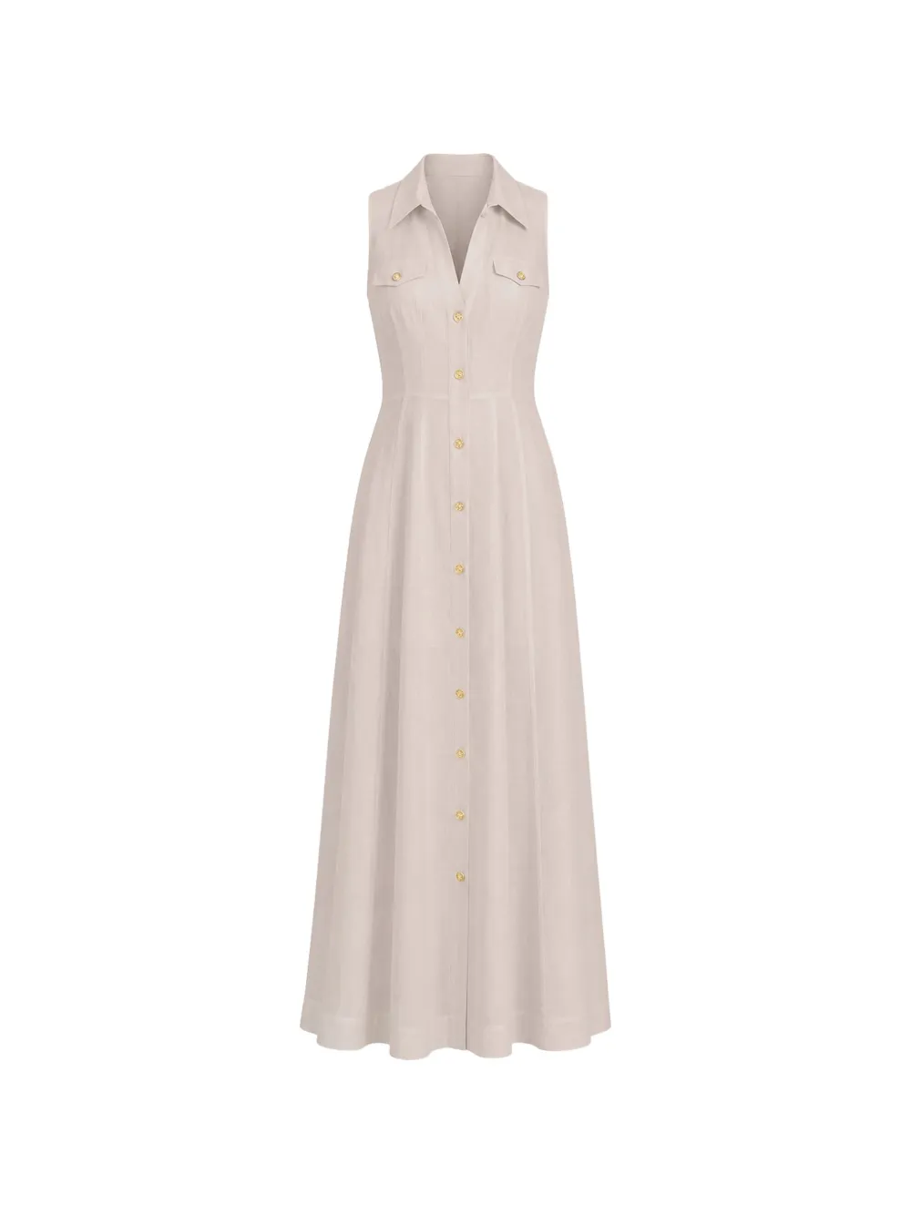 alice + olivia Kendall linen maxi dress - Toni neutri