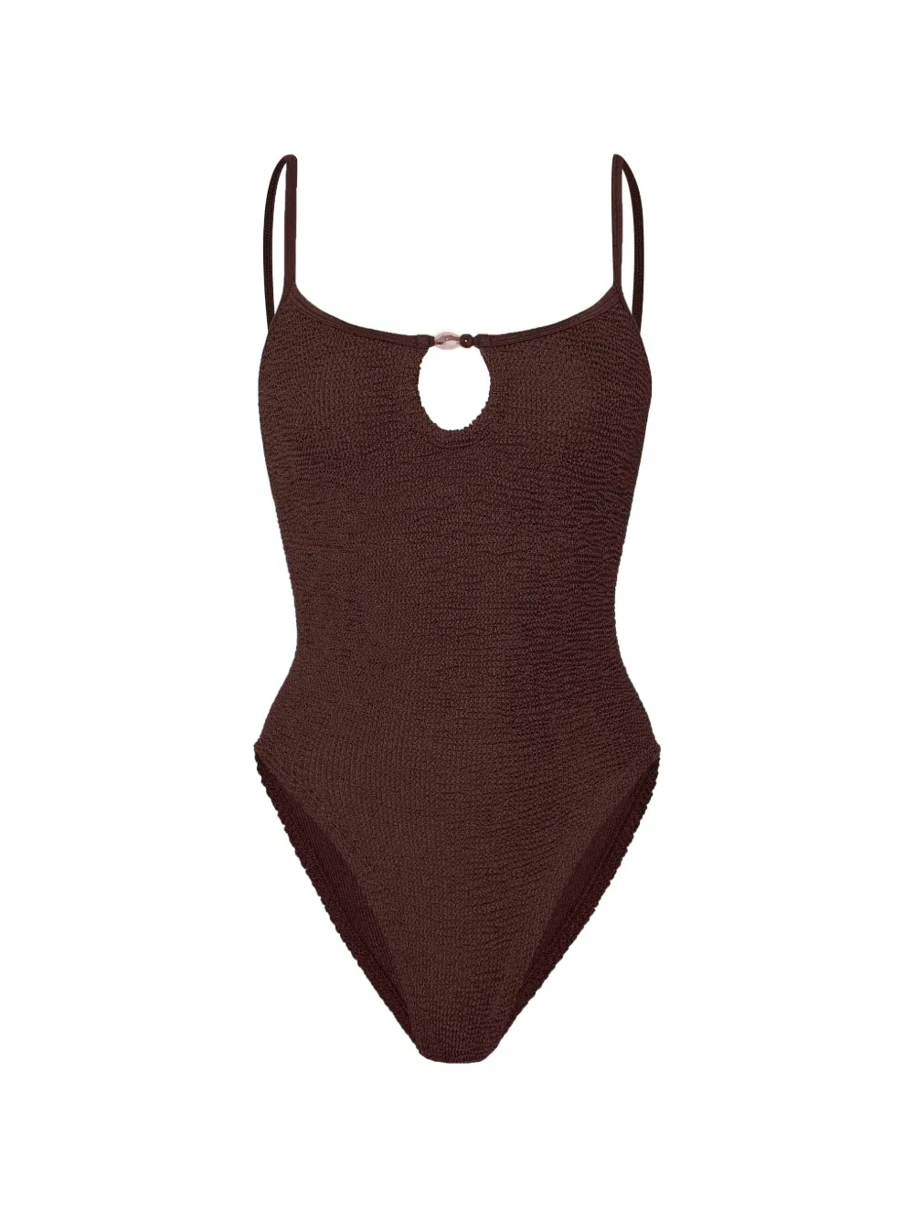 Hunza G Costume da bagno Mia con effetto craquelé - Marrone