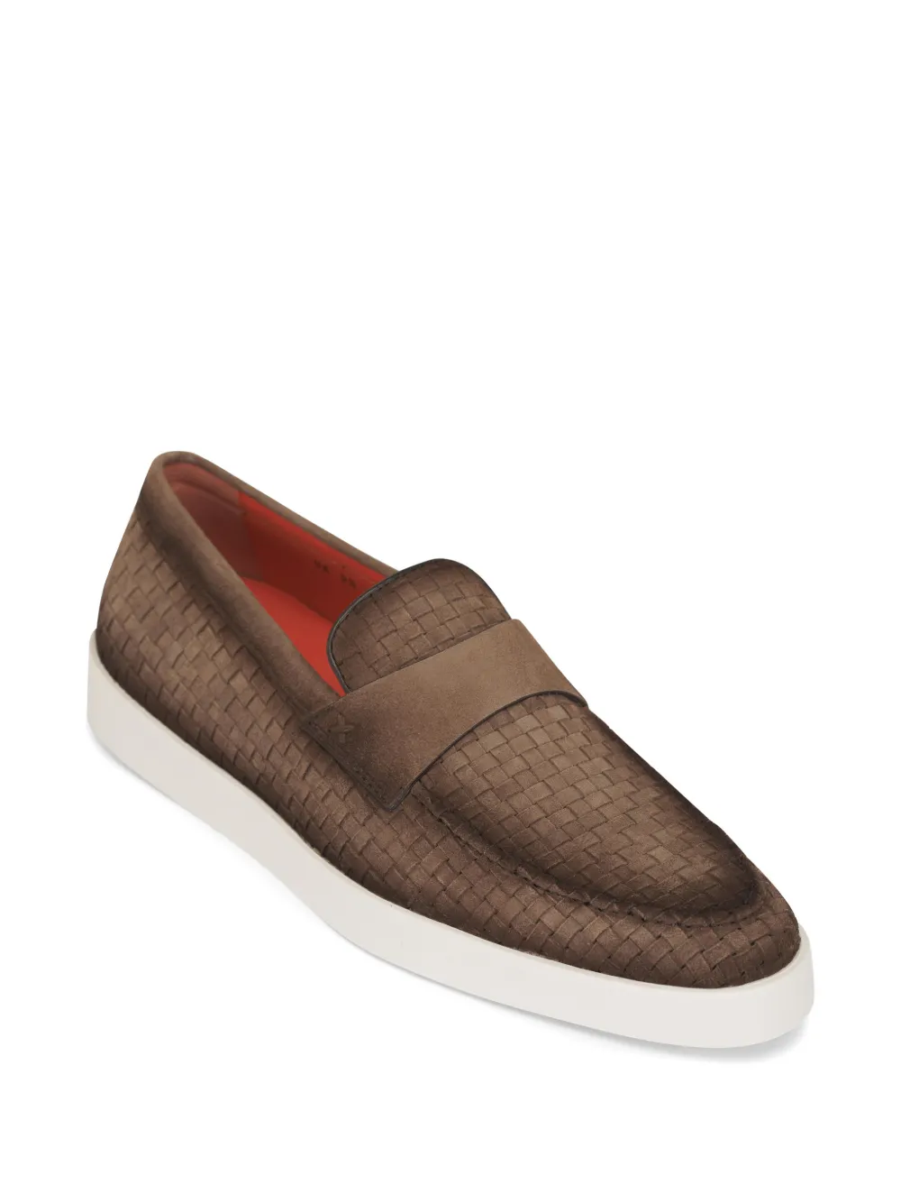 Santoni woven leather loafers Bruin
